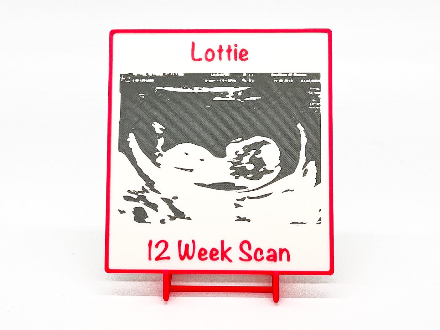 3D Baby Scan Plaque | Pink / Blue
