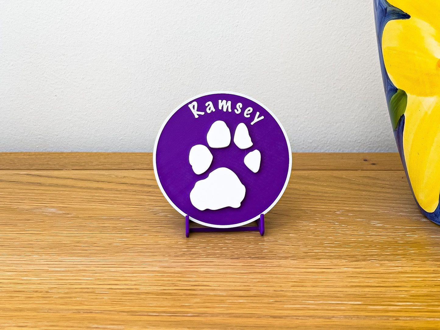 Personalised 3D Embossed Dog Paw Print Plaque | 6x Colours Available