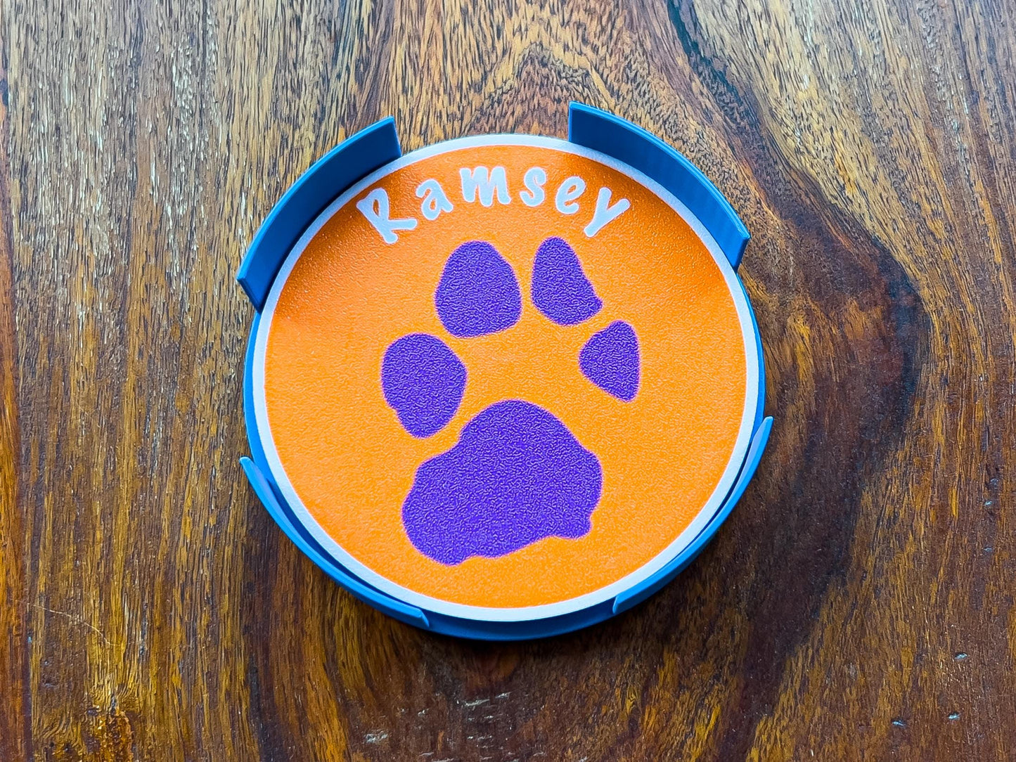 Personalised Dog Paw Print Coaster Set | 4x Colours Available