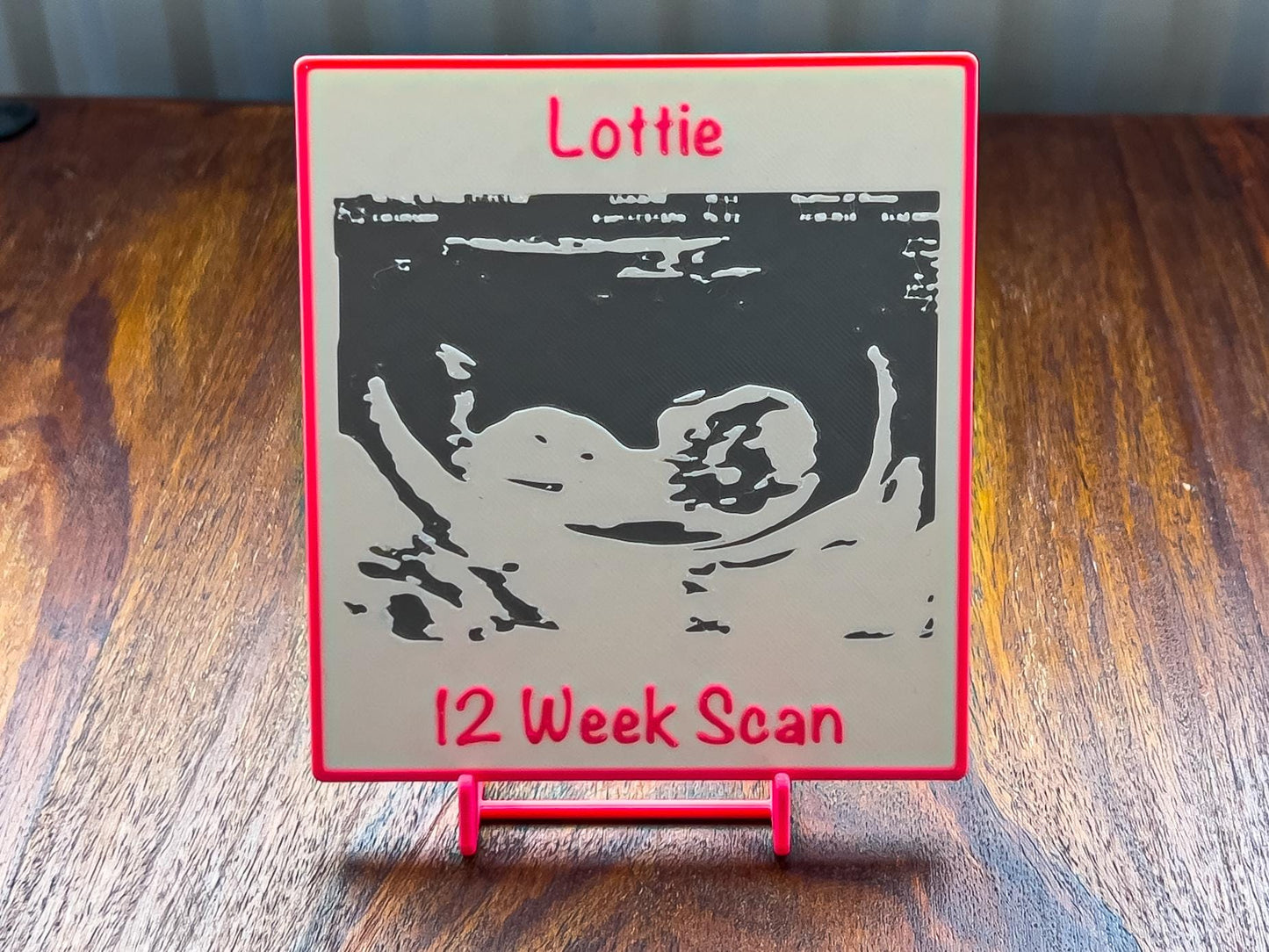 3D Baby Scan Plaque | Pink / Blue