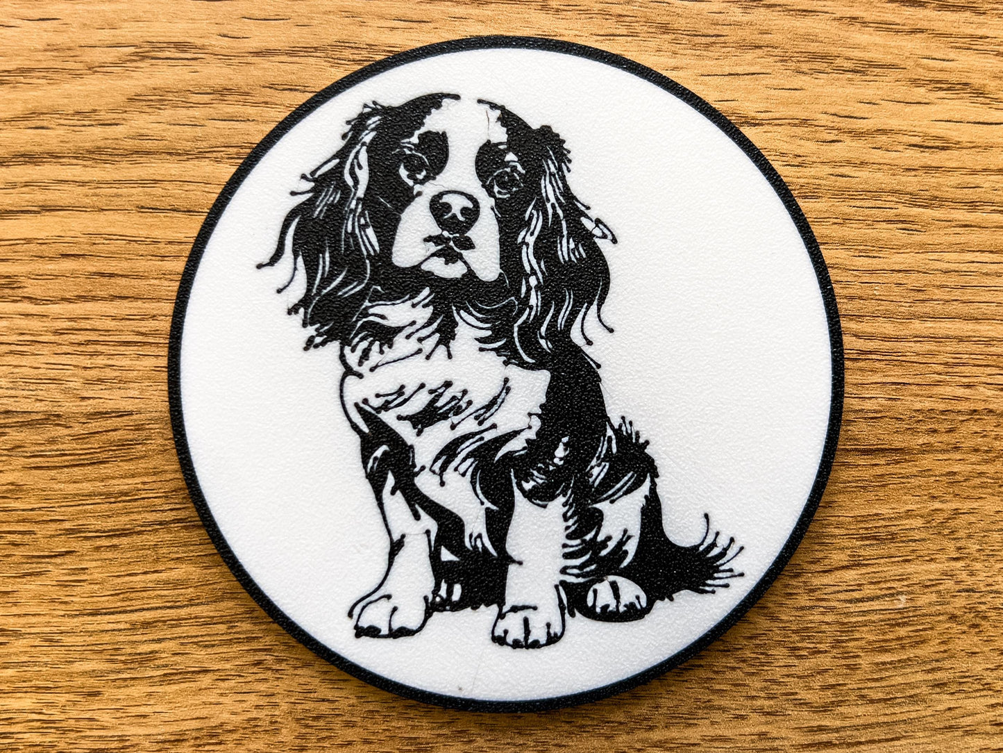 Cavalier King Charles Spaniel Dog Coaster | Black & White