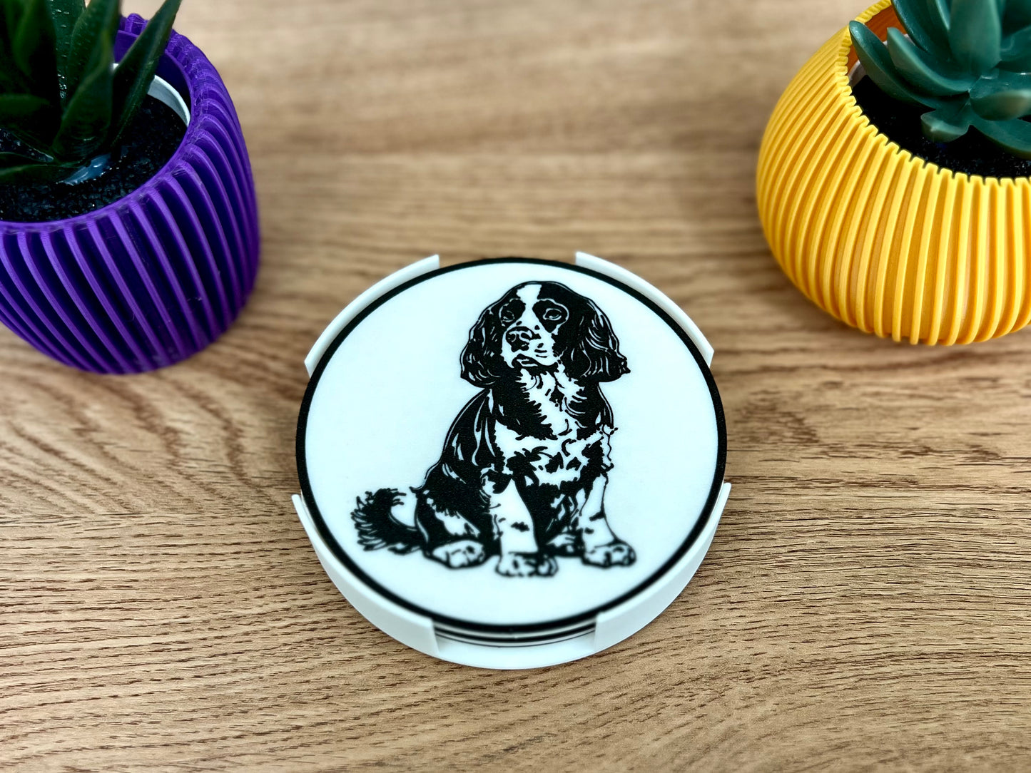 Cocker Spaniel Dog Coaster | Black & White