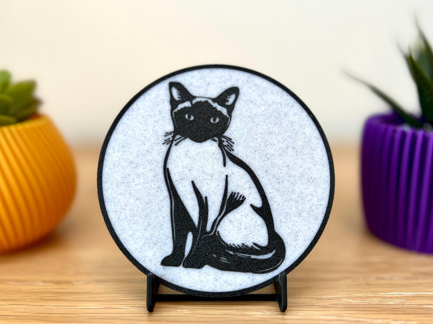 Siamese Cat Coaster | Marble Effect