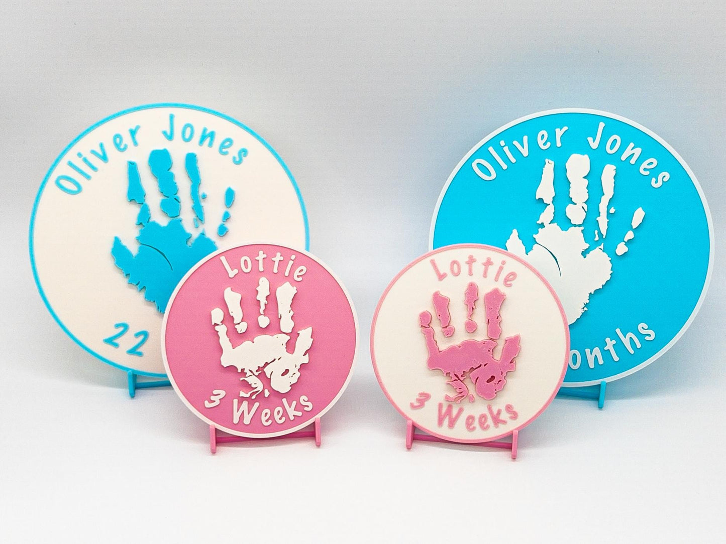 Personalised 3D Embossed Child Handprint Plaque | 4x Colours Available