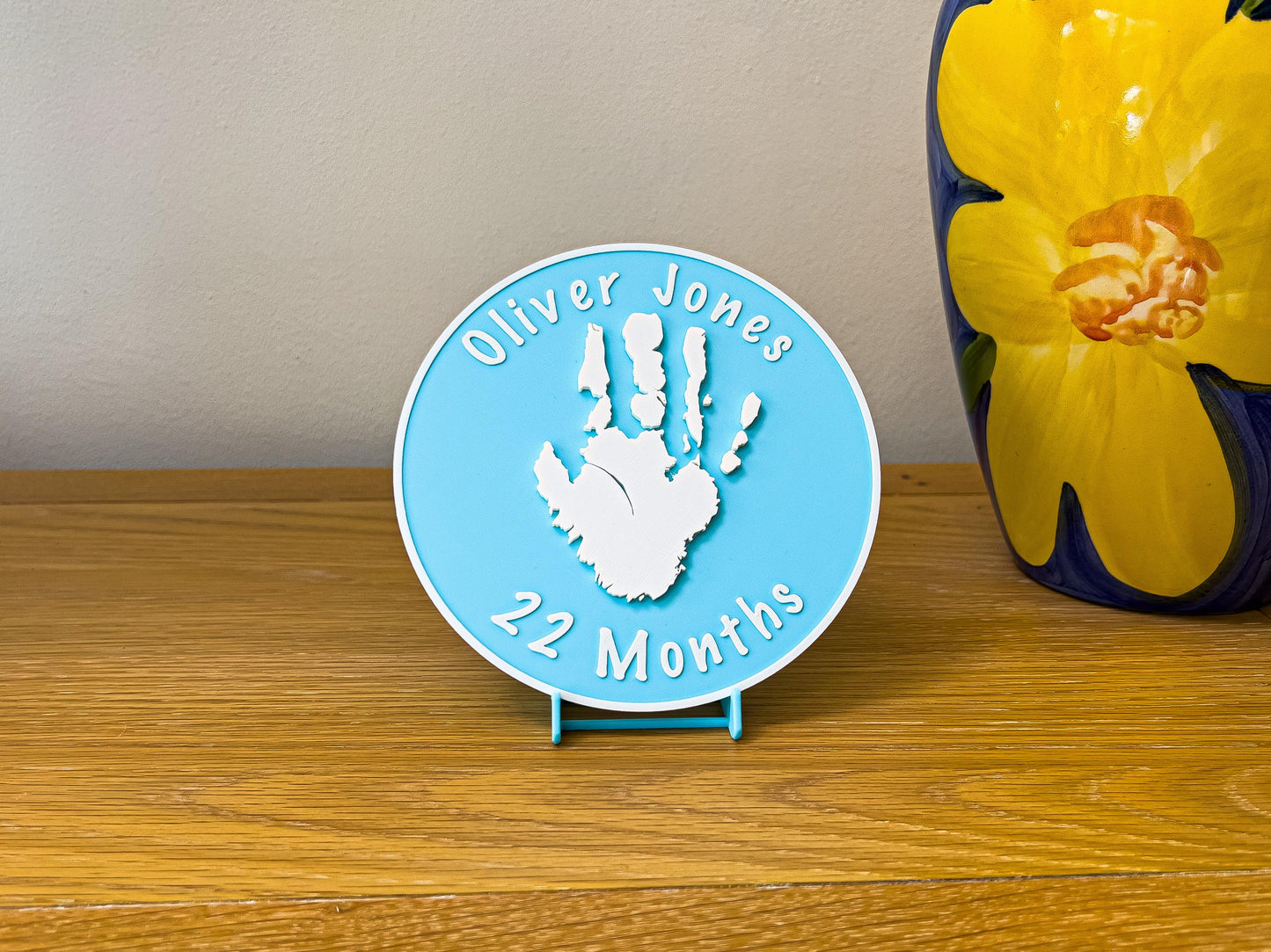 Personalised 3D Embossed Child Handprint Plaque | 4x Colours Available