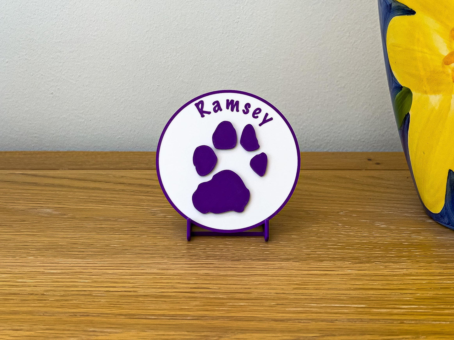 Personalised 3D Embossed Dog Paw Print Plaque | 6x Colours Available