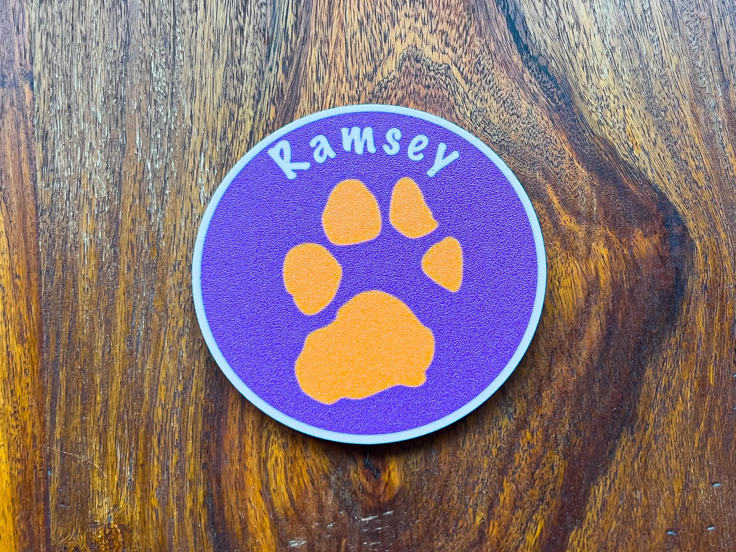 Personalised Dog Paw Print Coaster | 4x Colours Available