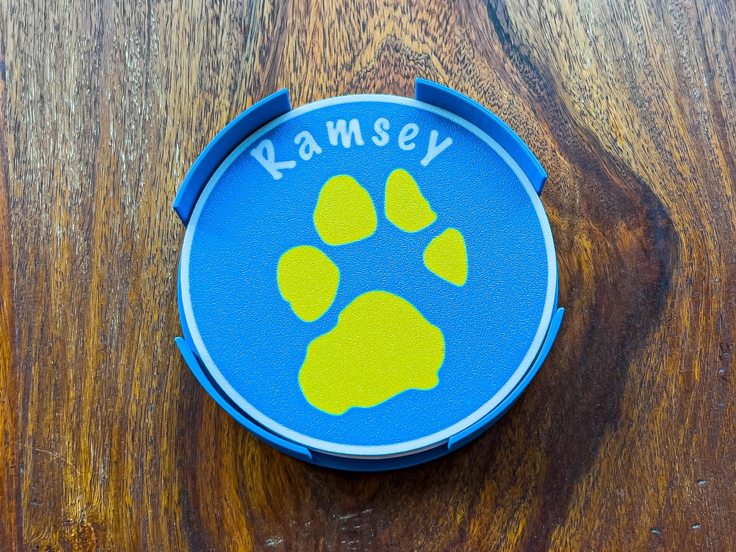 Personalised Dog Paw Print Coaster Set | 4x Colours Available