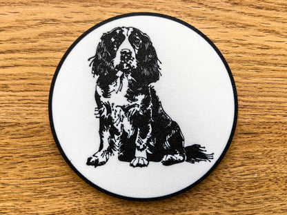 English Springer Spaniel Dog Coaster | Black & White