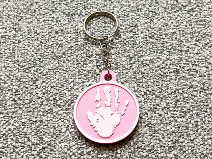 Personalised 3D Embossed Child Handprint Keyring | 4x Colours Available