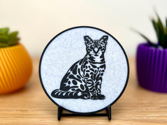 Bengal Cat Coaster | Marble Effect