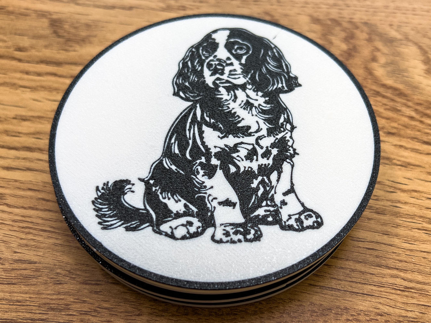 Cocker Spaniel Dog Coaster | Black & White