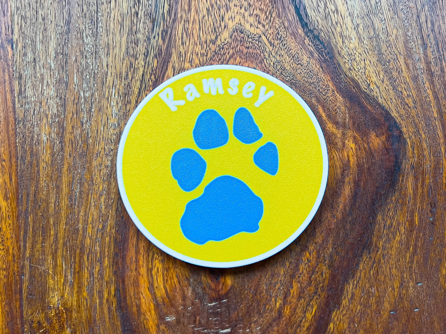 Personalised Dog Paw Print Coaster | 4x Colours Available
