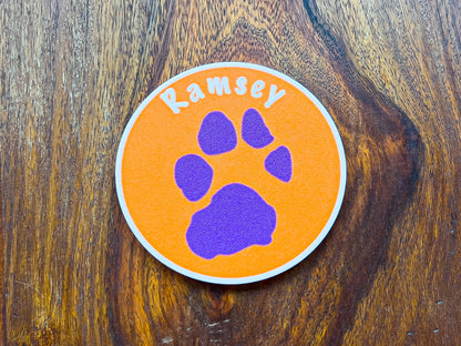 Personalised Dog Paw Print Coaster | 4x Colours Available