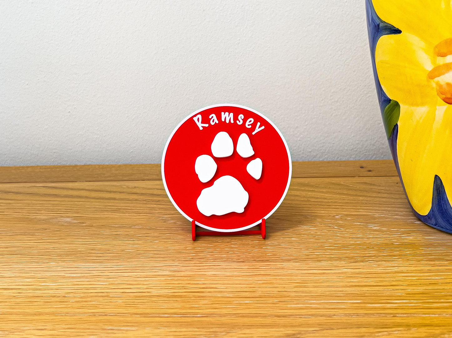 Personalised 3D Embossed Dog Paw Print Plaque | 6x Colours Available