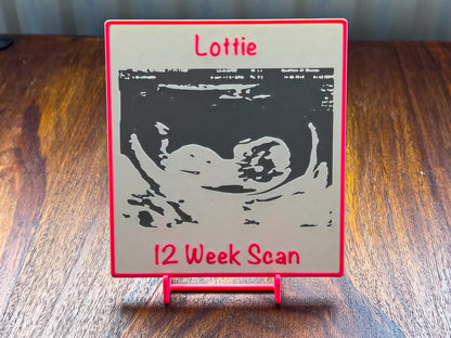 3D Baby Scan Plaque | Pink / Blue