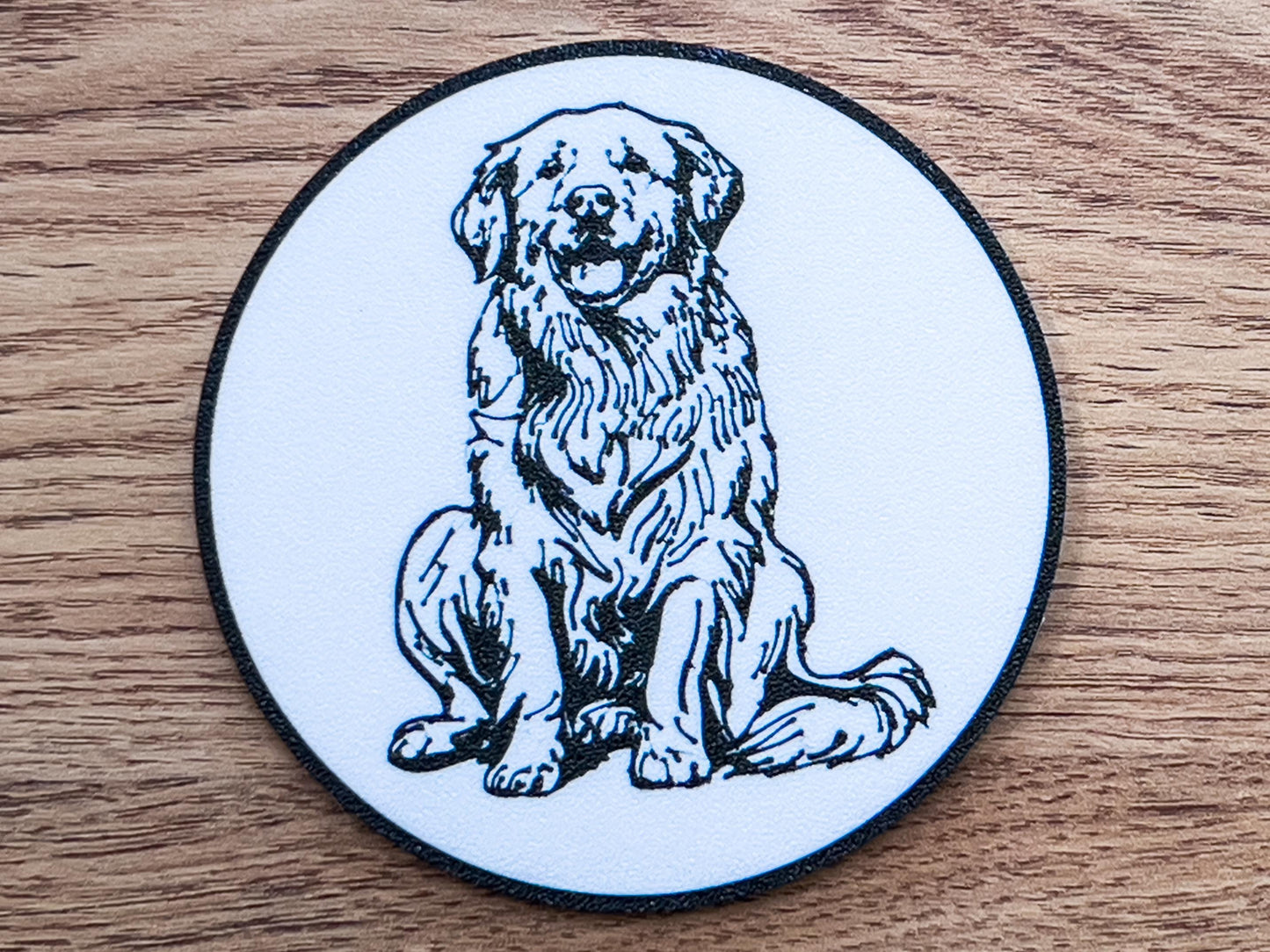 Golden Retriever Dog Coaster | Black & White