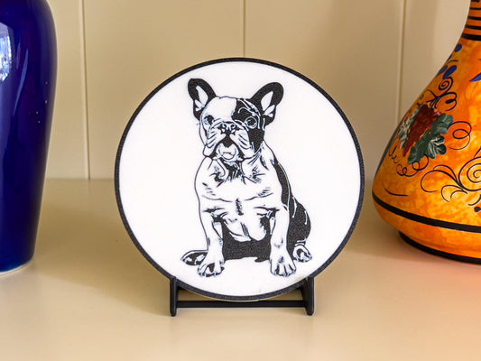 French Bulldog Dog Coaster | Black & White