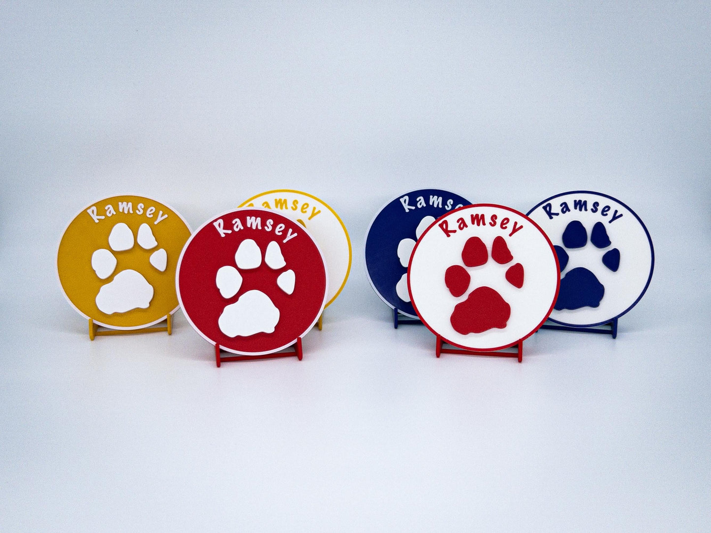 Personalised 3D Embossed Dog Paw Print Plaque | 6x Colours Available