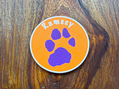 Personalised Dog Paw Print Coaster Set | 4x Colours Available