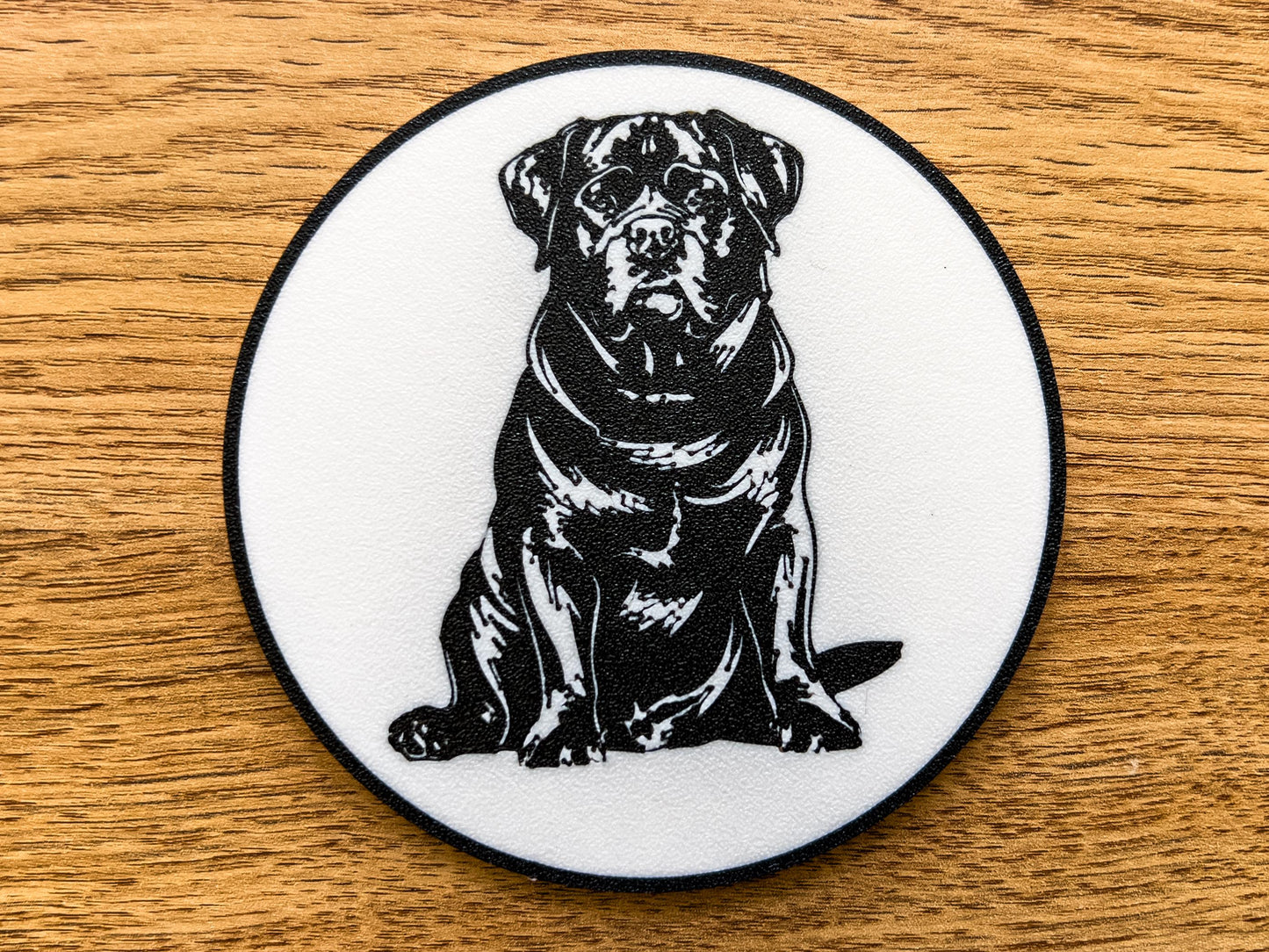 Rottweiler Dog Coaster | Black & White
