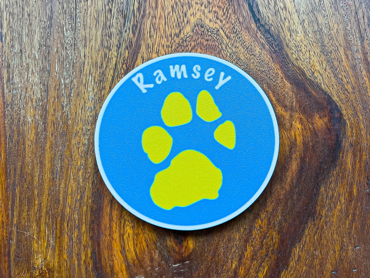 Personalised Dog Paw Print Coaster Set | 4x Colours Available