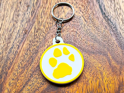 Personalised 3D Embossed Dog Paw Print Keyring | 6x Colours Available