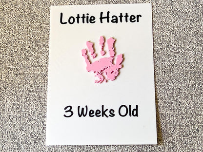 Frameable 3D Embossed Child Handprint | Pink / Blue