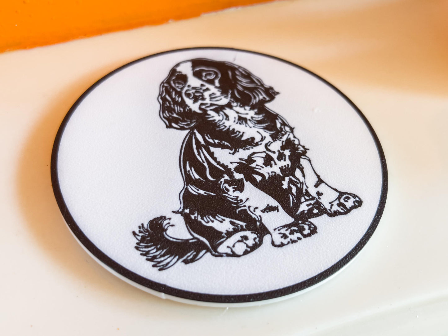 Cocker Spaniel Dog Coaster | Black & White