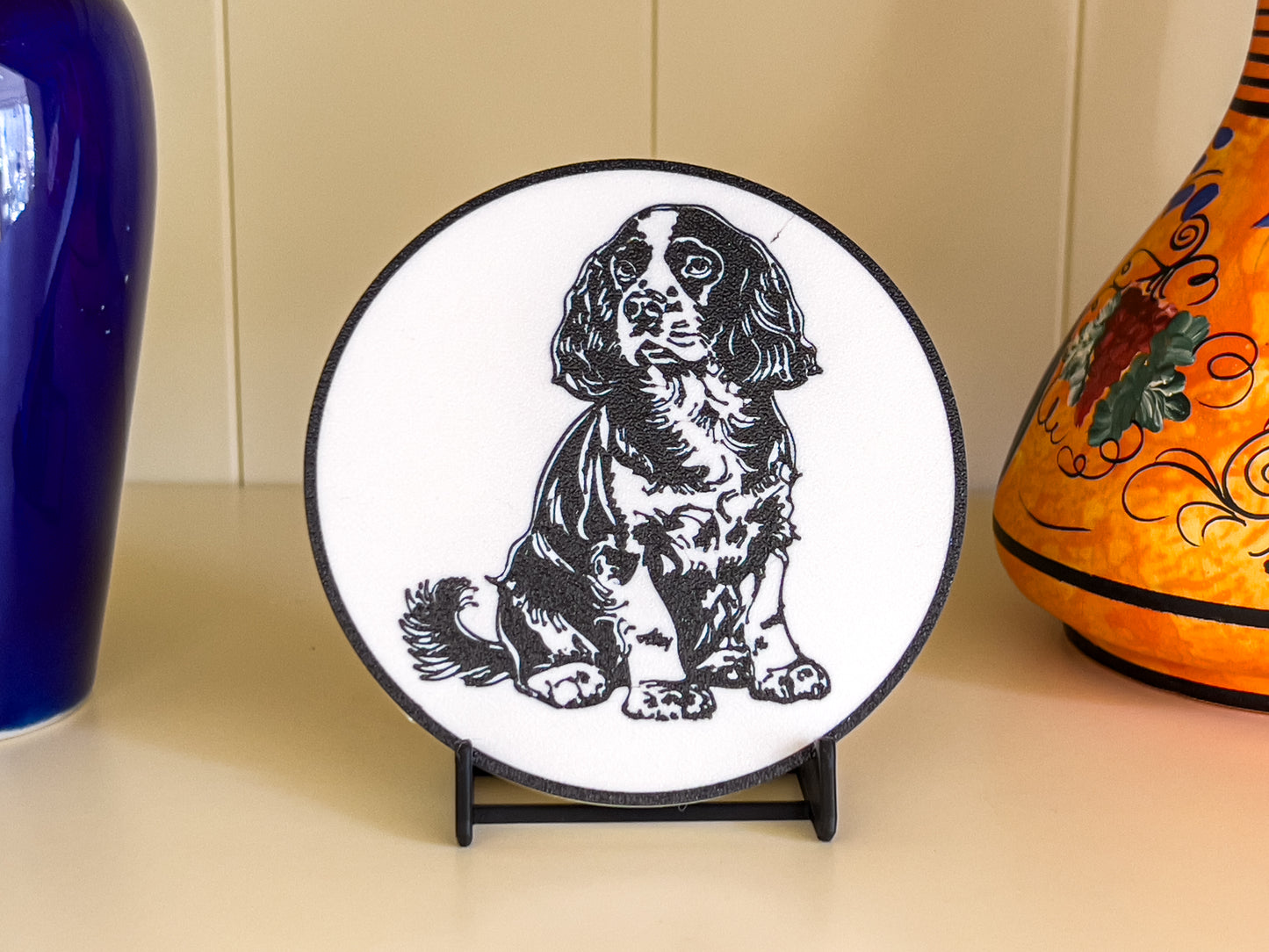 Cocker Spaniel Dog Coaster | Black & White