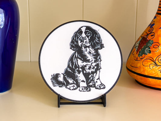 Cocker Spaniel Dog Coaster | Black & White