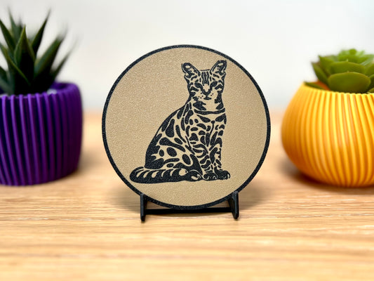 Bengal Cat Coaster | Wood Effect
