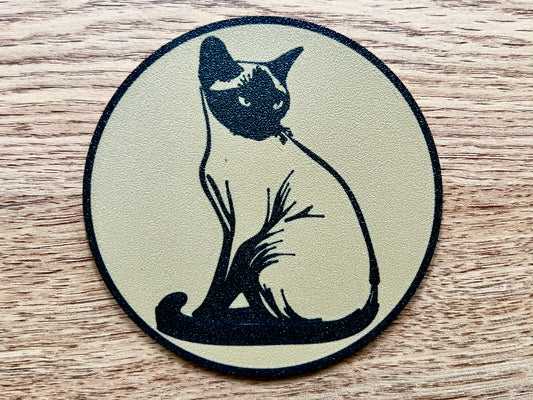 Burmese Cat Coaster | Wood Effect