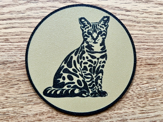 Bengal Cat Coaster | Wood Effect