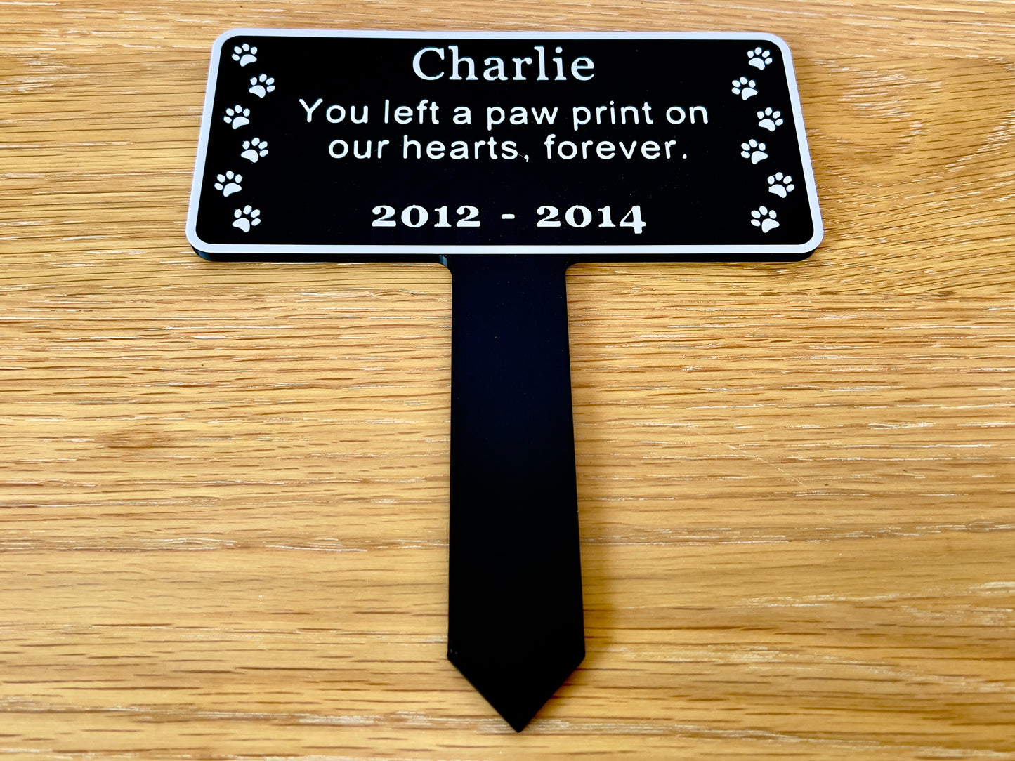 Personalised Dog Memorial Plaque | Black & White
