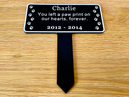 Personalised Dog Memorial Plaque | Black & White