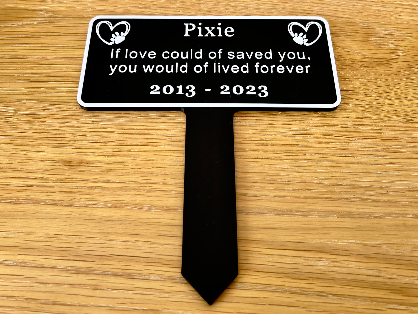Personalised Dog Memorial Plaque | Black & White