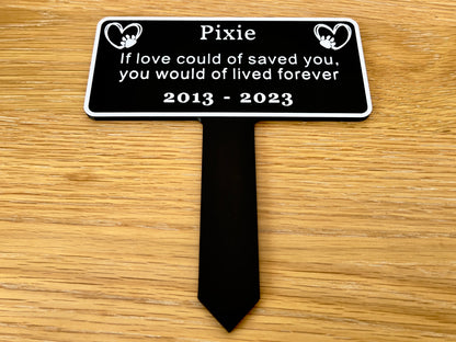 Personalised Dog Memorial Plaque | Black & White