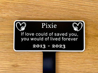 Personalised Dog Memorial Plaque | Black & White
