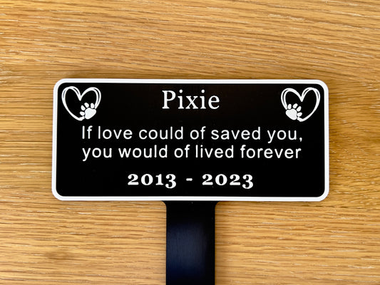 Personalised Dog Memorial Plaque | Black & White