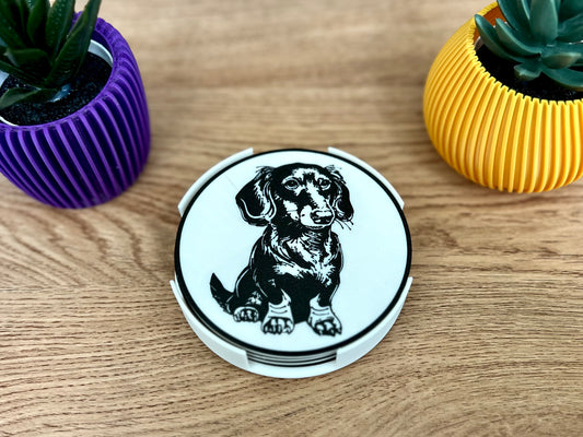 Dachshund Dog Coaster | Black & White