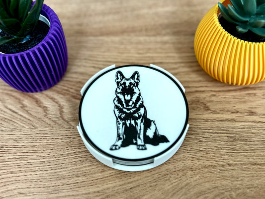 German Shepherd Dog Coaster | Black & White