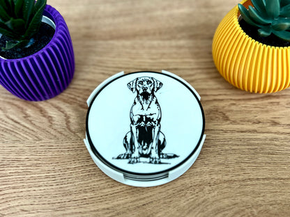 Hungarian Vizsla Dog Coaster | Black & White