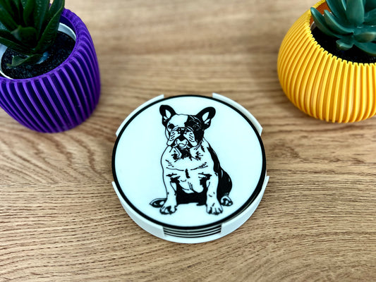 French Bulldog Dog Coaster | Black & White