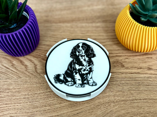 Cocker Spaniel Dog Coaster | Black & White