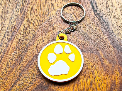 Personalised 3D Embossed Dog Paw Print Keyring | 6x Colours Available