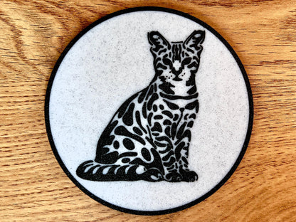 Bengal Cat Coaster | Marble Effect