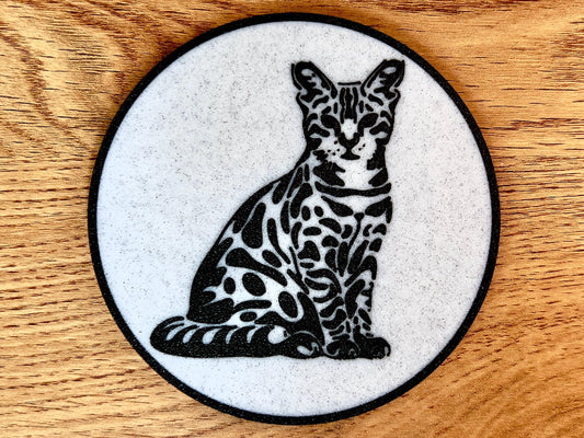 Bengal Cat Coaster | Marble Effect