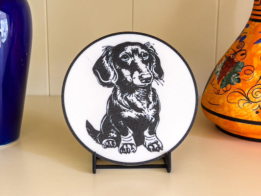 Dachshund Dog Coaster | Black & White