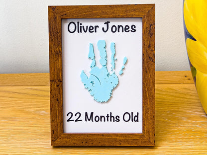 Frameable 3D Embossed Child Handprint | Pink / Blue